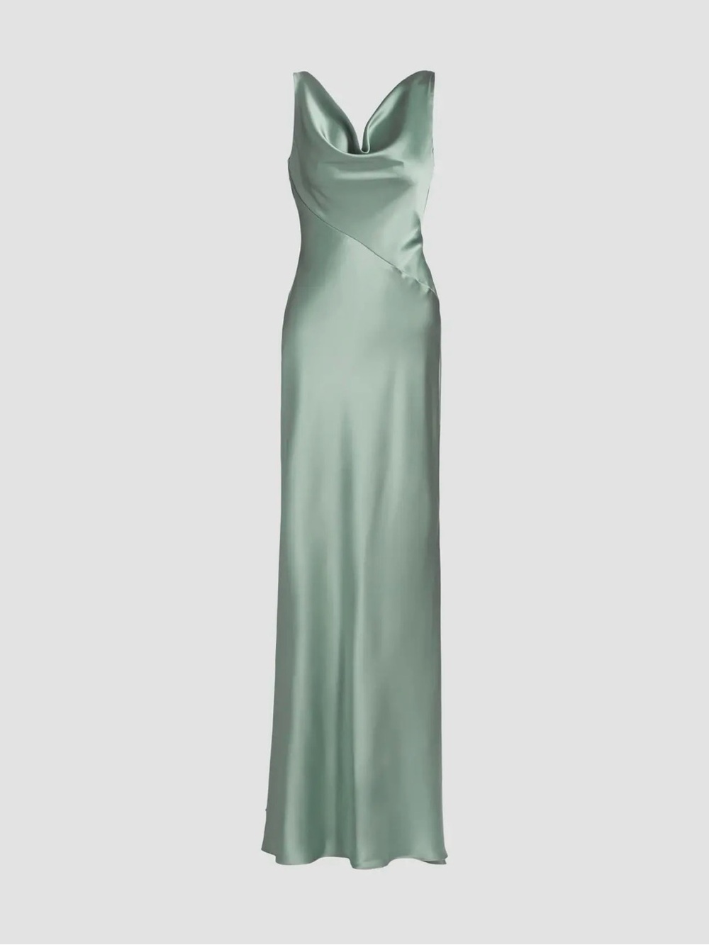 Amsale Satin Cowlneck Gown in Jade